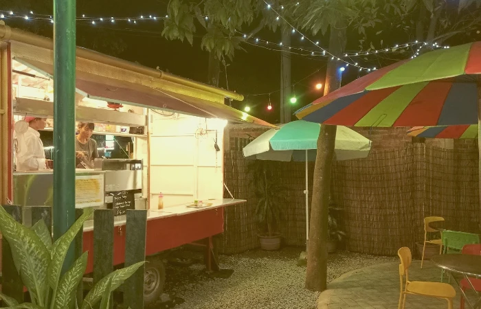 Typical north France food truck that sells french fries and snacks